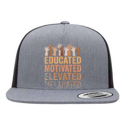 Educated Motivated Elevated Melanated Black Pride Melanin Flat Bill Trucker Hat