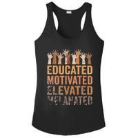 Educated Motivated Elevated Melanated Black Pride Melanin Ladies PosiCharge Competitor Racerback Tank