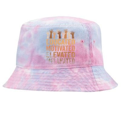 Educated Motivated Elevated Melanated Black Pride Melanin Tie-Dyed Bucket Hat