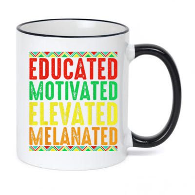 Educated Motivated Elevated Melanated Black Pride Melanin 11oz Black Color Changing Mug