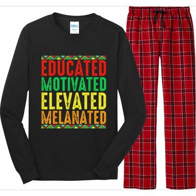 Educated Motivated Elevated Melanated Black Pride Melanin Long Sleeve Pajama Set