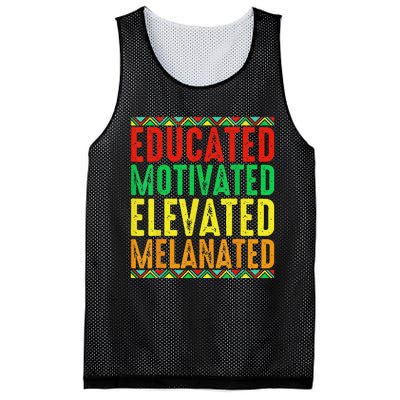 Educated Motivated Elevated Melanated Black Pride Melanin Mesh Reversible Basketball Jersey Tank