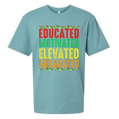 Educated Motivated Elevated Melanated Black Pride Melanin Sueded Cloud Jersey T-Shirt