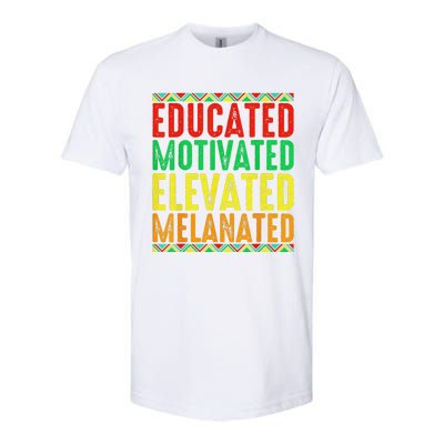 Educated Motivated Elevated Melanated Black Pride Melanin Softstyle® CVC T-Shirt