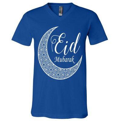 Eid Mubarak Eid Al Fitr And Eid Al Adha Gift Half Moon Unique Gift V-Neck T-Shirt