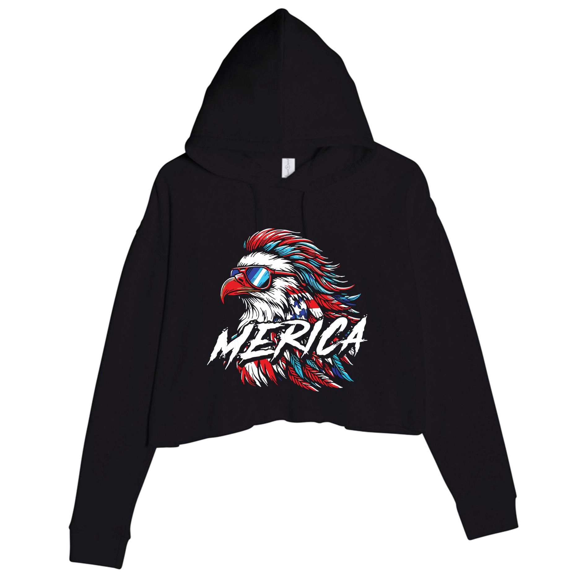 Eagle Merica Crop Fleece Hoodie