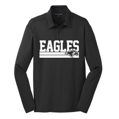 Eagles Mascot Silk Touch Performance Long Sleeve Polo