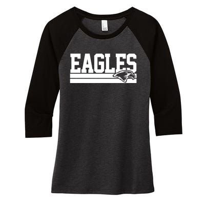 Eagles Mascot Women's Tri-Blend 3/4-Sleeve Raglan Shirt