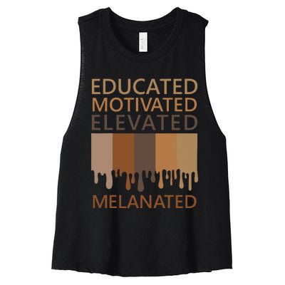 Educated Motivated Elevated Melanated Women's Racerback Cropped Tank