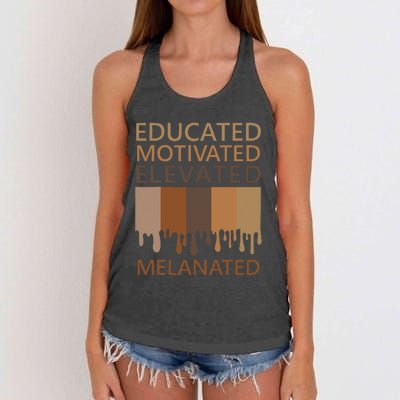 Educated Motivated Elevated Melanated Women's Knotted Racerback Tank