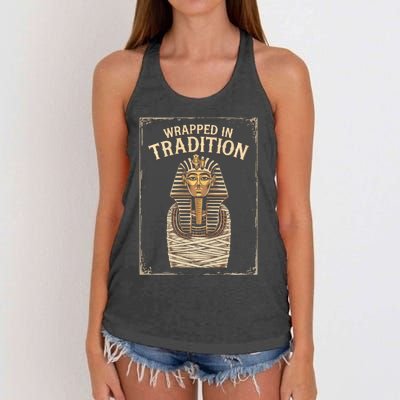 Egyptian Mythology Egypt Pyramid Ancient Egyptian Mummy Women's Knotted Racerback Tank