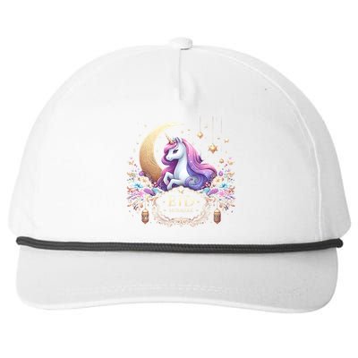 Eid Mubarak Eid Mubarak Unicorn Cute Snapback Five-Panel Rope Hat