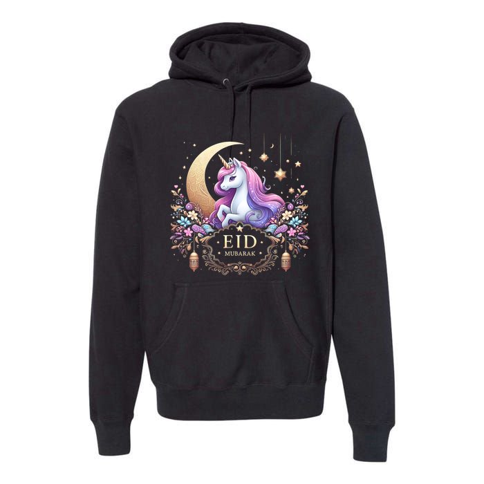 Eid Mubarak Eid Mubarak Unicorn Cute Premium Hoodie