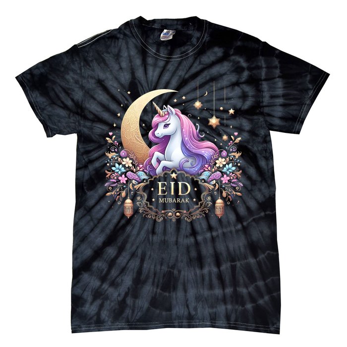 Eid Mubarak Eid Mubarak Unicorn Cute Tie-Dye T-Shirt