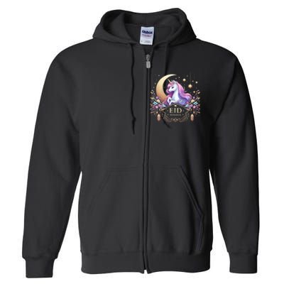 Eid Mubarak Eid Mubarak Unicorn Cute Full Zip Hoodie