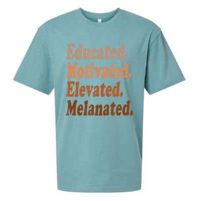 Educated Motivated Elevated Melanated Black Pride Melanin Sueded Cloud Jersey T-Shirt