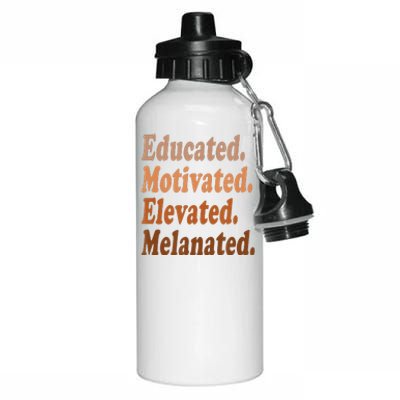 Educated Motivated Elevated Melanated Black Pride Melanin Aluminum Water Bottle 