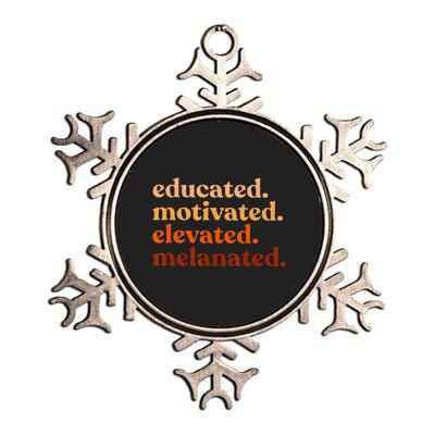 Educated Motivated Elevated Melanated Black History Month Metallic Star Ornament