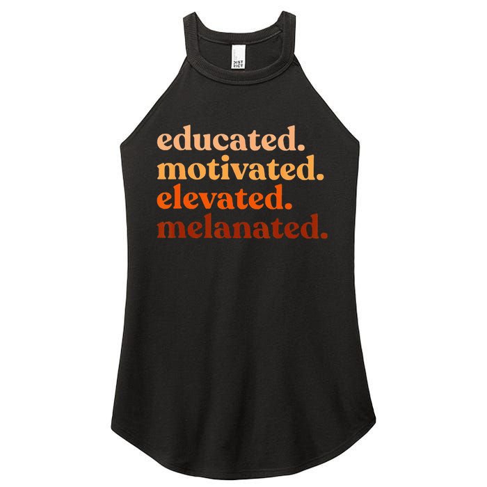 Educated Motivated Elevated Melanated Black History Month Women’s Perfect Tri Rocker Tank