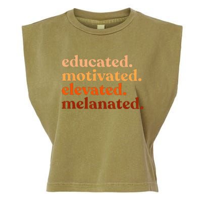 Educated Motivated Elevated Melanated Black History Month Garment-Dyed Women's Muscle Tee