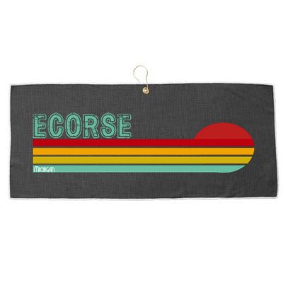 Ecorse Michigan Large Microfiber Waffle Golf Towel