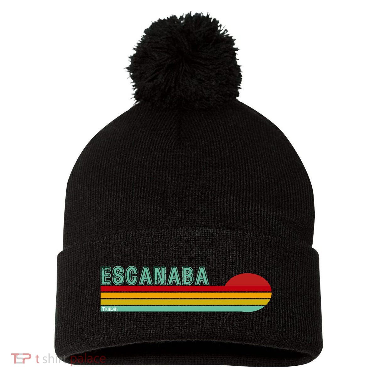 Escanaba Michigan Pom Pom 12in Knit Beanie