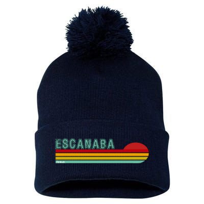 Escanaba Michigan Pom Pom 12in Knit Beanie