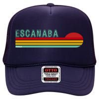 Escanaba Michigan High Crown Mesh Back Trucker Hat