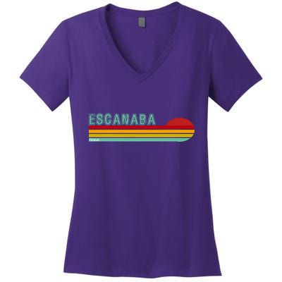 Escanaba Michigan Women's V-Neck T-Shirt