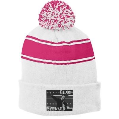 Elof Muskler Stripe Pom Pom Beanie