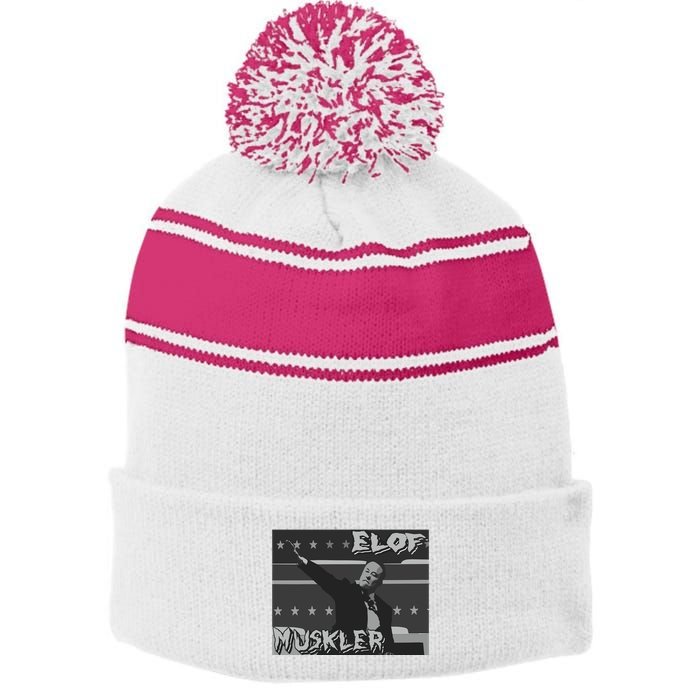 Elof Muskler Stripe Pom Pom Beanie