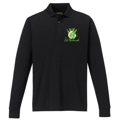 Eid Mubarak Earth Day Design Gift Performance Long Sleeve Polo