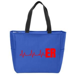 Emergency Medicine Emergency Room Nurse Er Heartbeat Meaningful Gift Zip Tote Bag