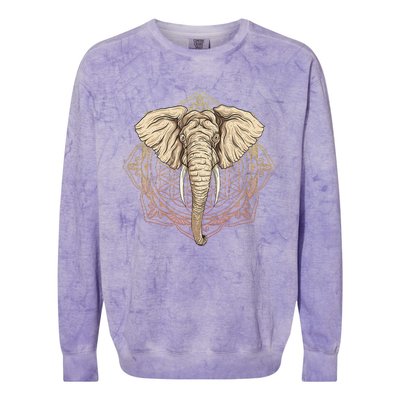 Elephant Mandala Colorblast Crewneck Sweatshirt