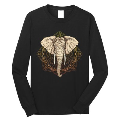 Elephant Mandala Long Sleeve Shirt