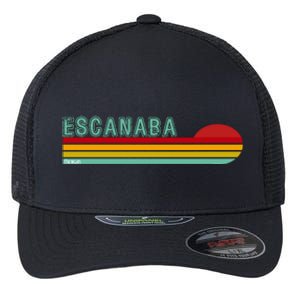 Escanaba Michigan Flexfit Unipanel Trucker Cap