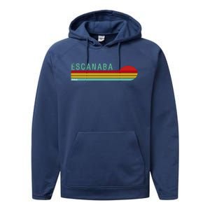 Escanaba Michigan Performance Fleece Hoodie