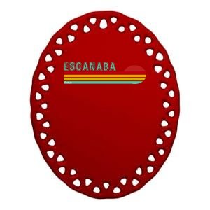 Escanaba Michigan Ceramic Oval Ornament