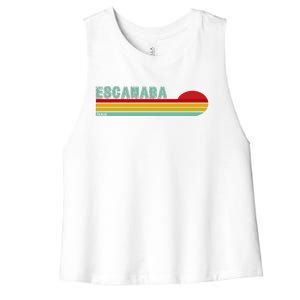 Escanaba Michigan Women's Racerback Cropped Tank