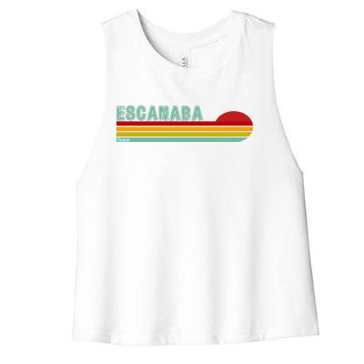 Escanaba Michigan Women's Racerback Cropped Tank