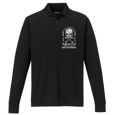 Elevator Mechanic Performance Long Sleeve Polo