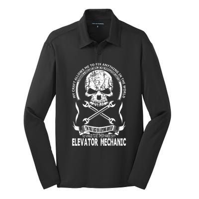 Elevator Mechanic Silk Touch Performance Long Sleeve Polo