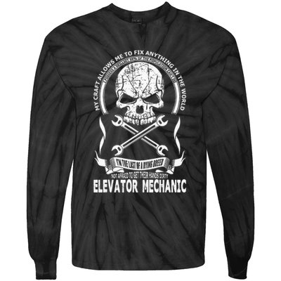 Elevator Mechanic Tie-Dye Long Sleeve Shirt