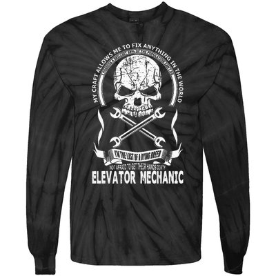 Elevator Mechanic Tie-Dye Long Sleeve Shirt