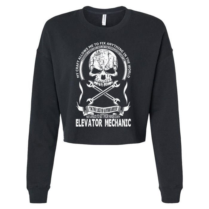 Elevator Mechanic Cropped Pullover Crew