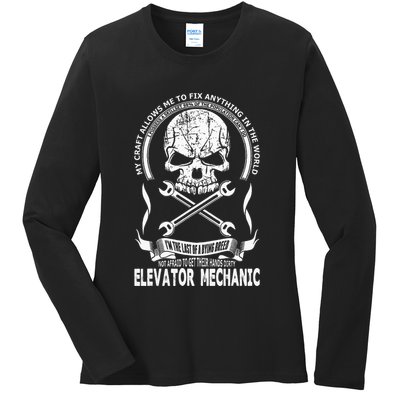 Elevator Mechanic Ladies Long Sleeve Shirt