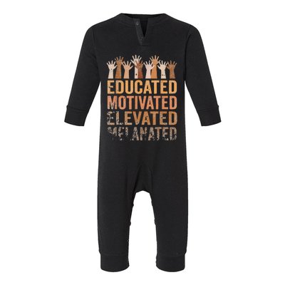 Educated Motivated Elevated Melanated Black History Month Infant Fleece One Piece