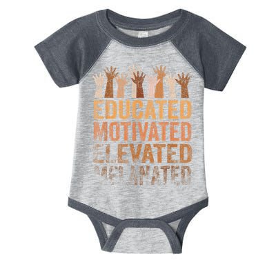 Educated Motivated Elevated Melanated Black History Month Infant Baby Jersey Bodysuit