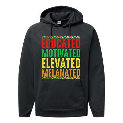 Educated Motivated Elevated Melanated Black History Month Performance Fleece Hoodie