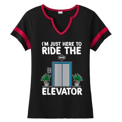 Elevator Mechanic Engineer Funny Elevators Lovers Take Ride Ladies Halftime Notch Neck Tee